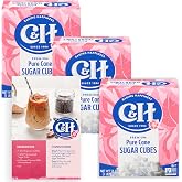 C&amp;H&reg; Premium Pure Cane Sugar Cubes, 1 lb Boxes, 3 Pack - with Recipe Card | Uniform Cube Portions, Clean Handling, Controlled Sweetness, Ideal for Beverages Entertaining Service, Recipe Inspiration Use