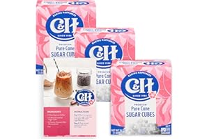C&H Premium Pure Cane Sugar Cubes, 1 lb Boxes (Pack of 3) - Perfect for Coffee, Tea, Portion Control - Includes Bonus Recipe Card