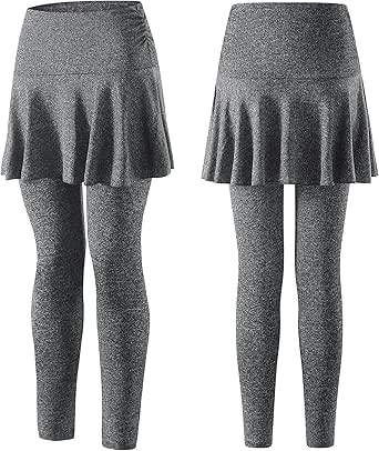 yoga pants with attached skirt