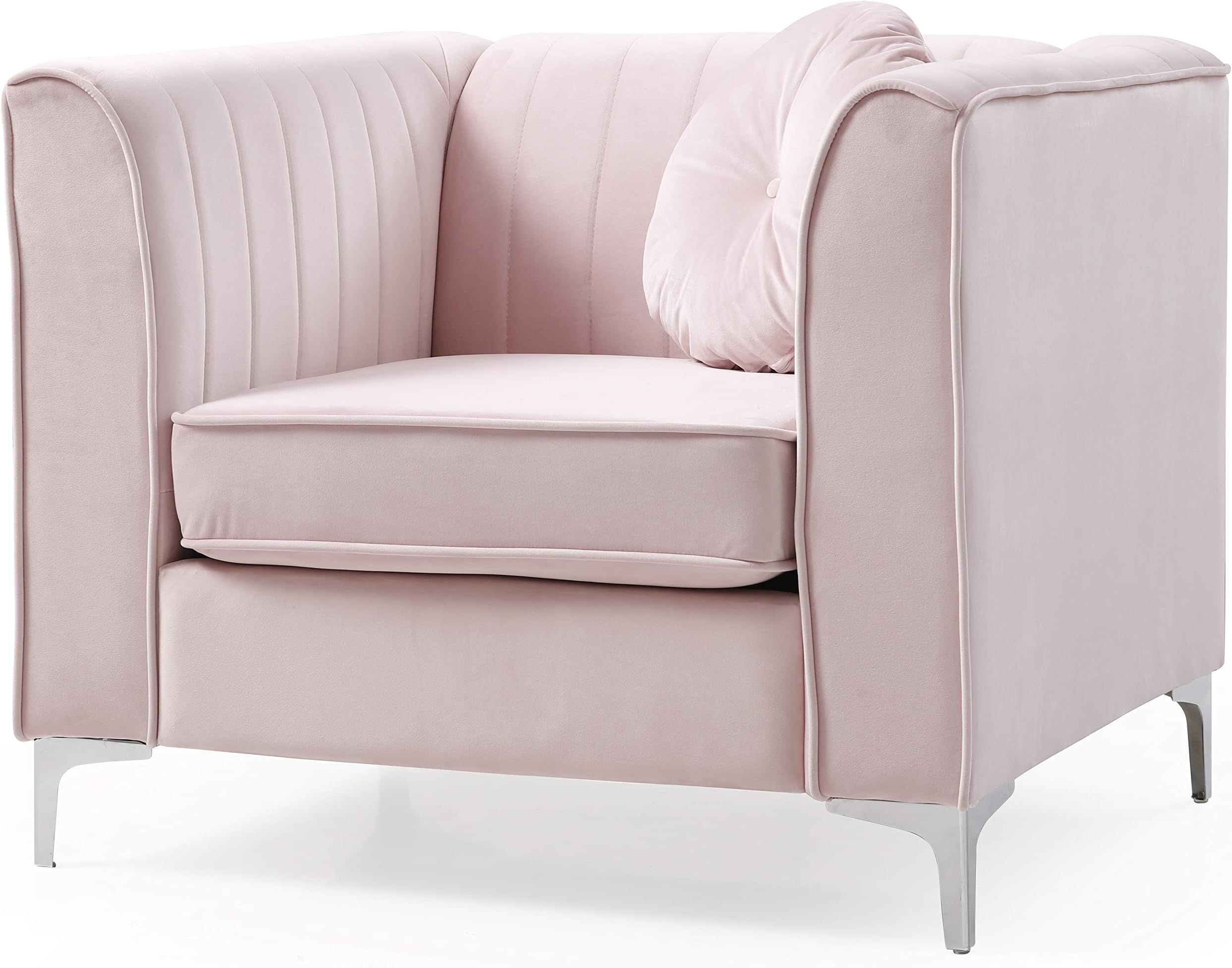 Glory Furniture Delray Chair, Pink. Living Room Furniture, 1 Seater