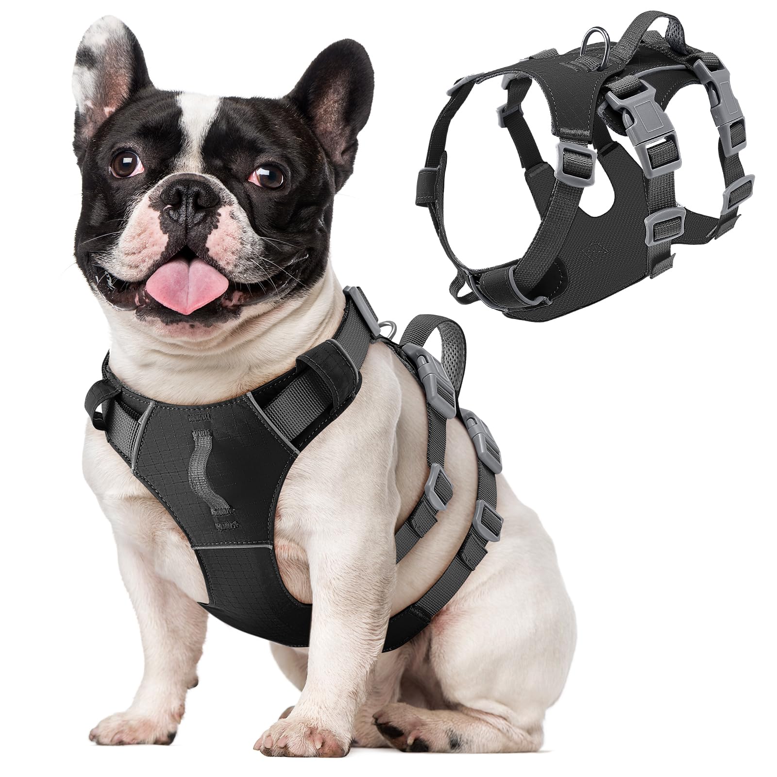 Eyein Escape Proof Dog Harness Small Medium Dog - No Pull Harness for Dogs with Front Clip Lightweight Durable, No Choke Lifting Harness with Chest Belly Support for Small Medium Large Breeds, S