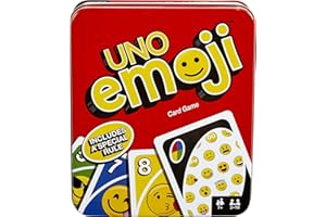 Mattel Games UNO Emoji Card Game for Family Night, Travel Game with Emoji Graphics & Special Rule for 2-10 Players