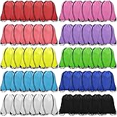 Grneric 50Pcs Drawstring Backpack Bulk Cinch Bag, Drawstring Bags Polyester for Gym Sports Beach Party Trip (10 Colors)