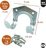 SOL 15pk DIY Tool Hooks Metal Aluminium Garage Storage with 30 Screws view 2