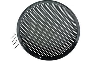 2 Pack 10 Inch Speaker Grills Cover Plastic Mesh Grill Horn Guard Protector Cover with Mounting Screws for Home/Car Audio [FDXGYH, Black]