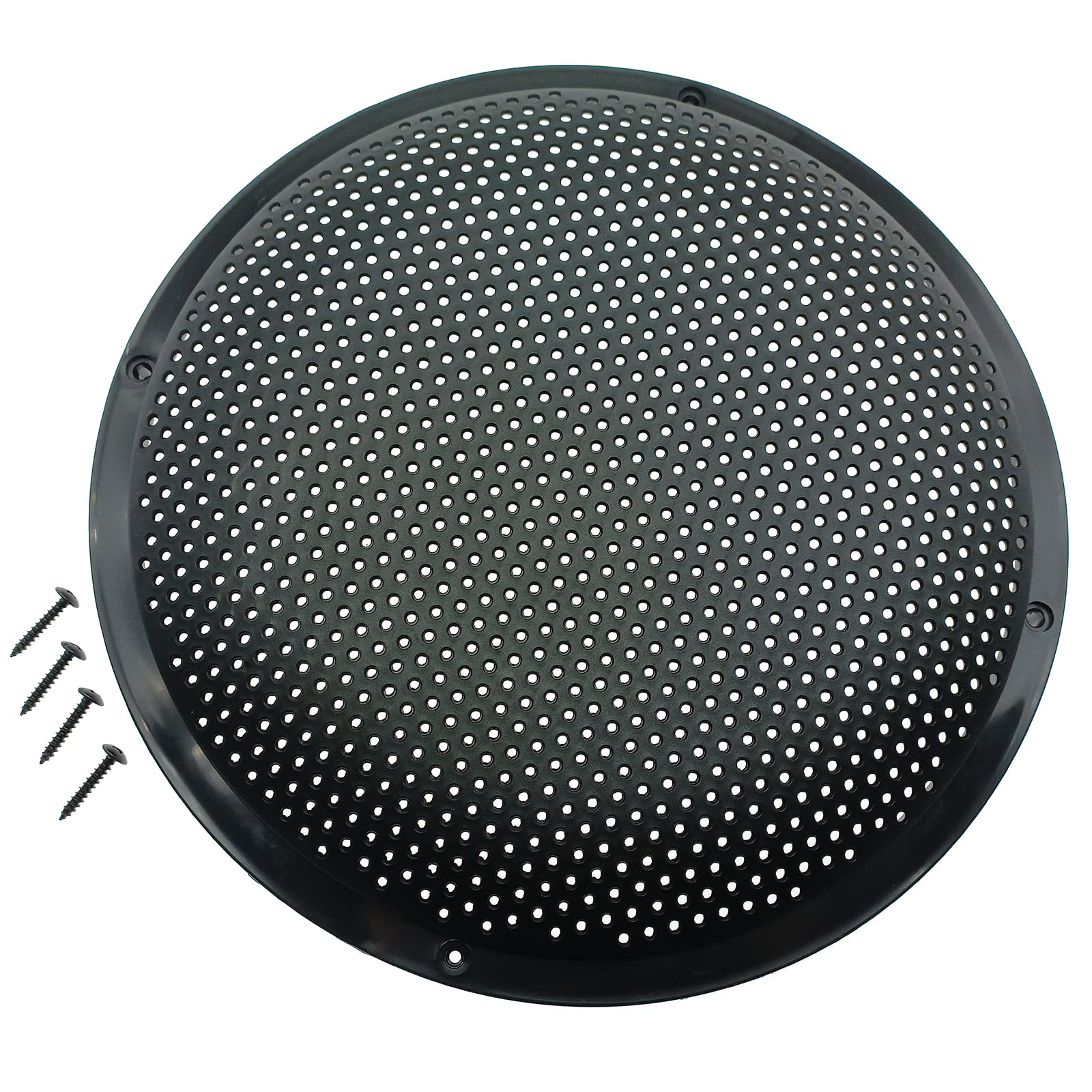 Photo 1 of 2 Pack 10 Inch Speaker Grills Cover Plastic Mesh Grill Horn Guard Protector Cover with Mounting Screws for Home/Car Audio [FDXGYH, Black]