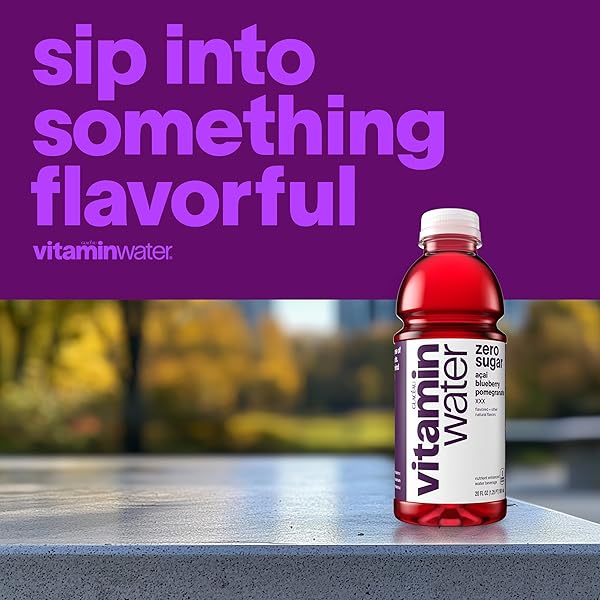 VITAMINWATER XXX ACAI-BLUEBERRY-POMEGRANATE ZERO SUGAR, FLAVORED WATER BEVERAGE, 20 FL OZ BOTTLES, 12 PACK