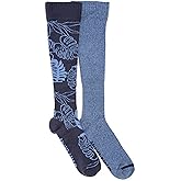 MUK LUKS womens 2 Pair Pack Cotton Compression Knee High Socks