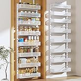 Pantry Door Organizers and Storage, 8-Tier Large Metal Heavy-Duty Frame Over the Door Spice Rack, 2 in 1 Wall-Mounted or Hang