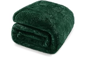 Whale Flotilla Emerald Green King Size Blanket for Bed, 300GSM Soft Warm Fleece Fabric, Decorative Lightweight Plush Fluffy Blankets for All Season, 90x104 Inch