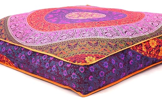 Violet Mandala Printed Flexible Soft Pets Bed Daybed Big Seating Floor Pillow Cover Dogbed Square Cotton Floor Pillow Dog Bed Cover