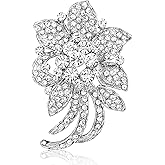 HAISWET Wedding Bridal Rhinestone Flower-shape Brooch Pin for Women