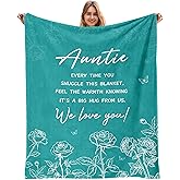 AJIIUSV Auntie Gift Ideas, Aunt Birthday Gifts, Gifts for Aunts from Niece, Best Auntie Gift Throw Blanket 50"x60"