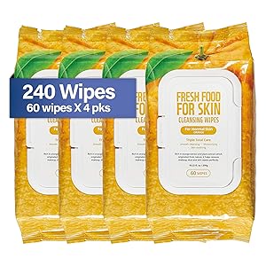 Refreshing Body Hand Face Wipes Cleansing Cloths 240 wipes alcohol-free wipes help to reduce the risk of cross contamination Restroom User friendly Hypoallergenic Fresh Scent (Orange/240 wipes)