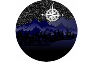 Tire Cover Central Night Compass Moon Spare Tire Wheel Cover for RV Camper and All Other Spare tire Size (See Drop Down menu)