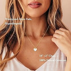 SmileBelle Heart Necklace Moonstone Necklace as New