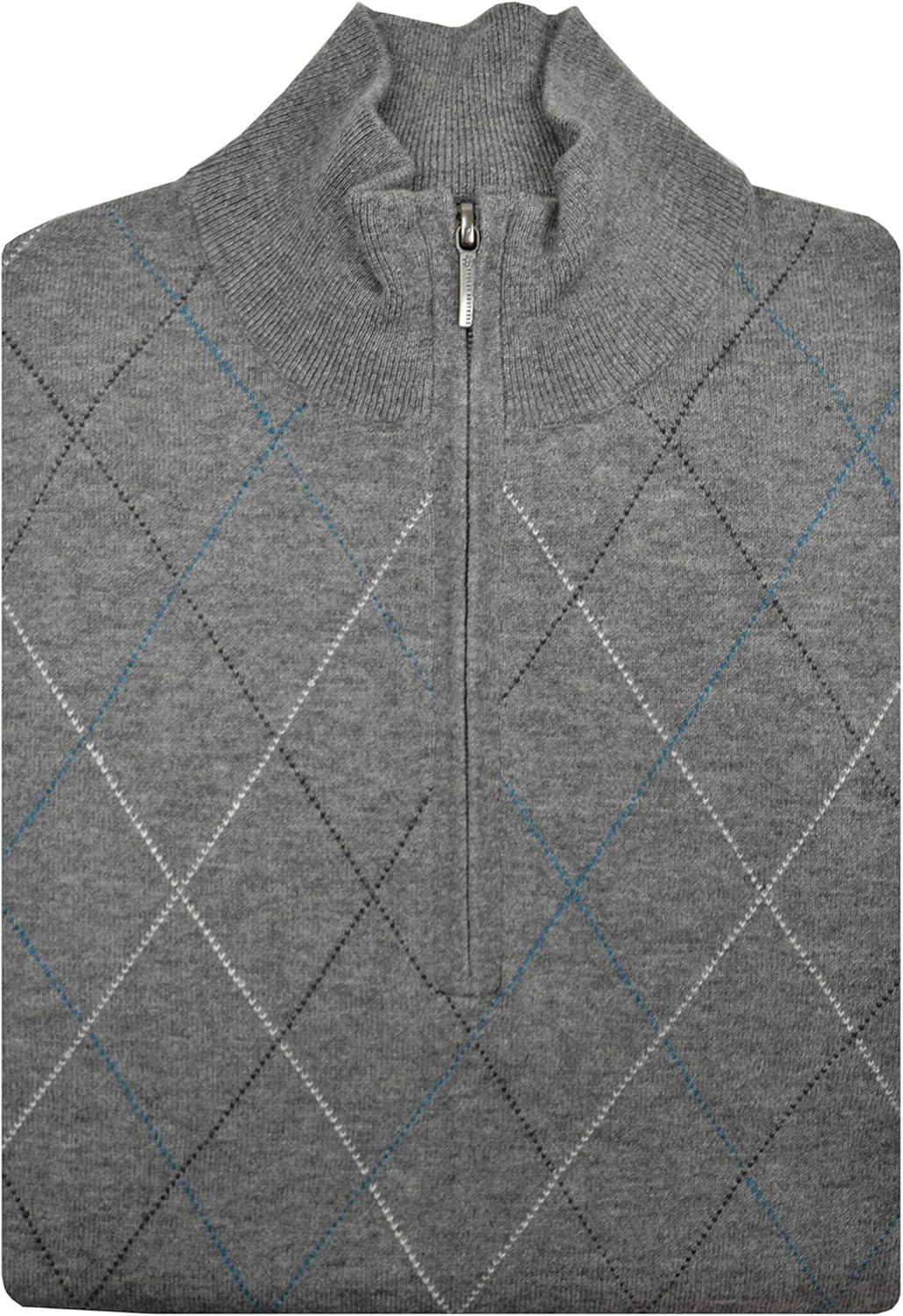 Brooks Brothers Mens 136080 Wool Blend Ribbed Half Zip Sweater Heather