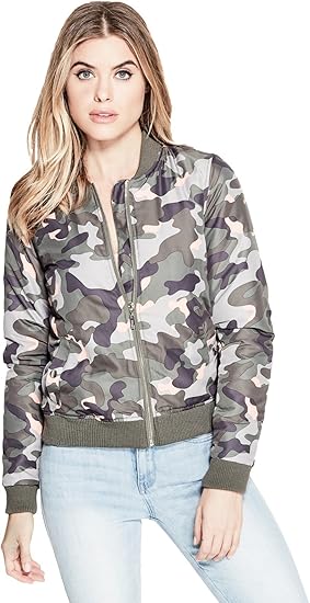 guess camo bomber jacket