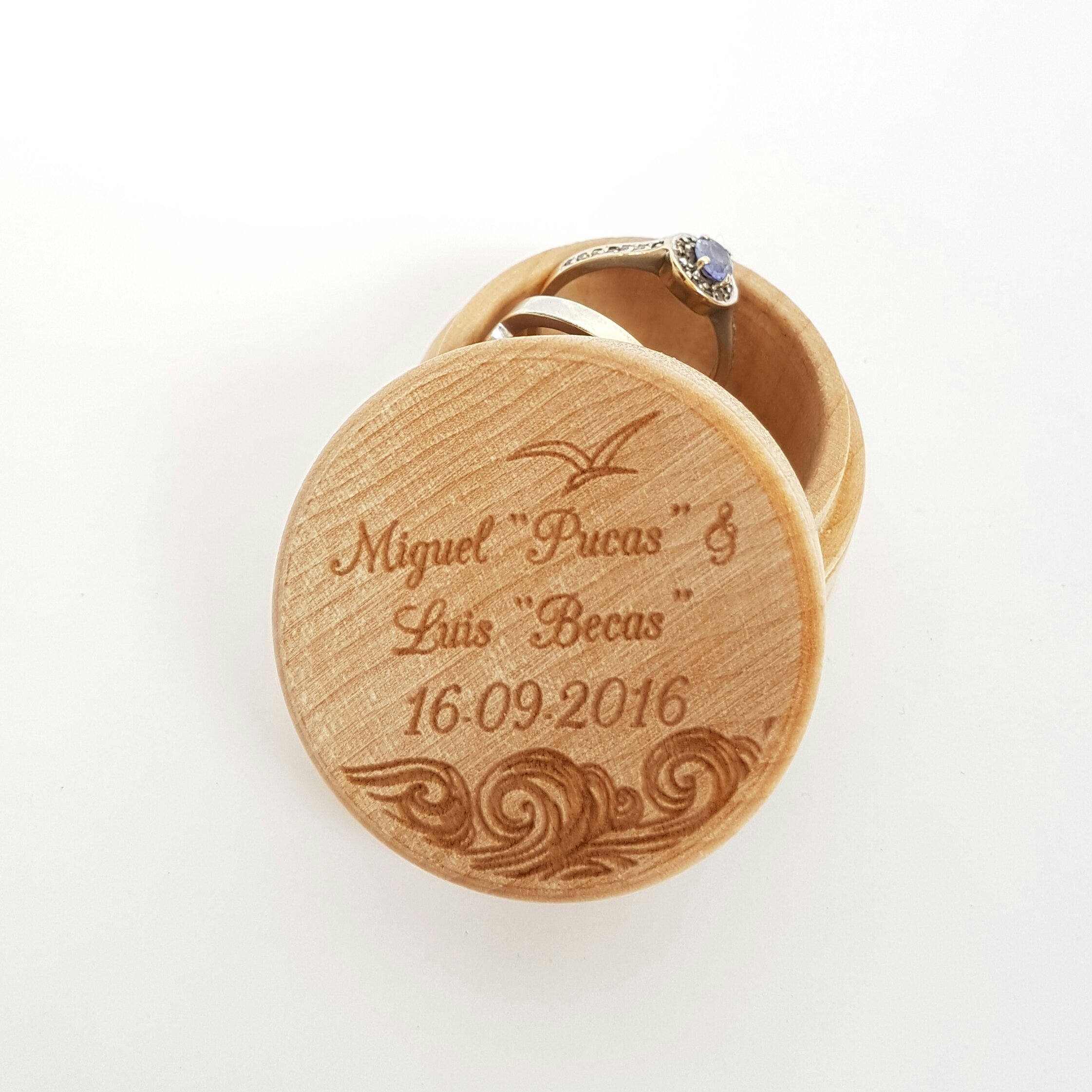 Personalised Wooden Ocean Wedding Ring Box ~ Engagement Proposal Marriage ~Laser Engraved ~ Beach wedding ~ Nautical Beach Hawaiian Wedding Party