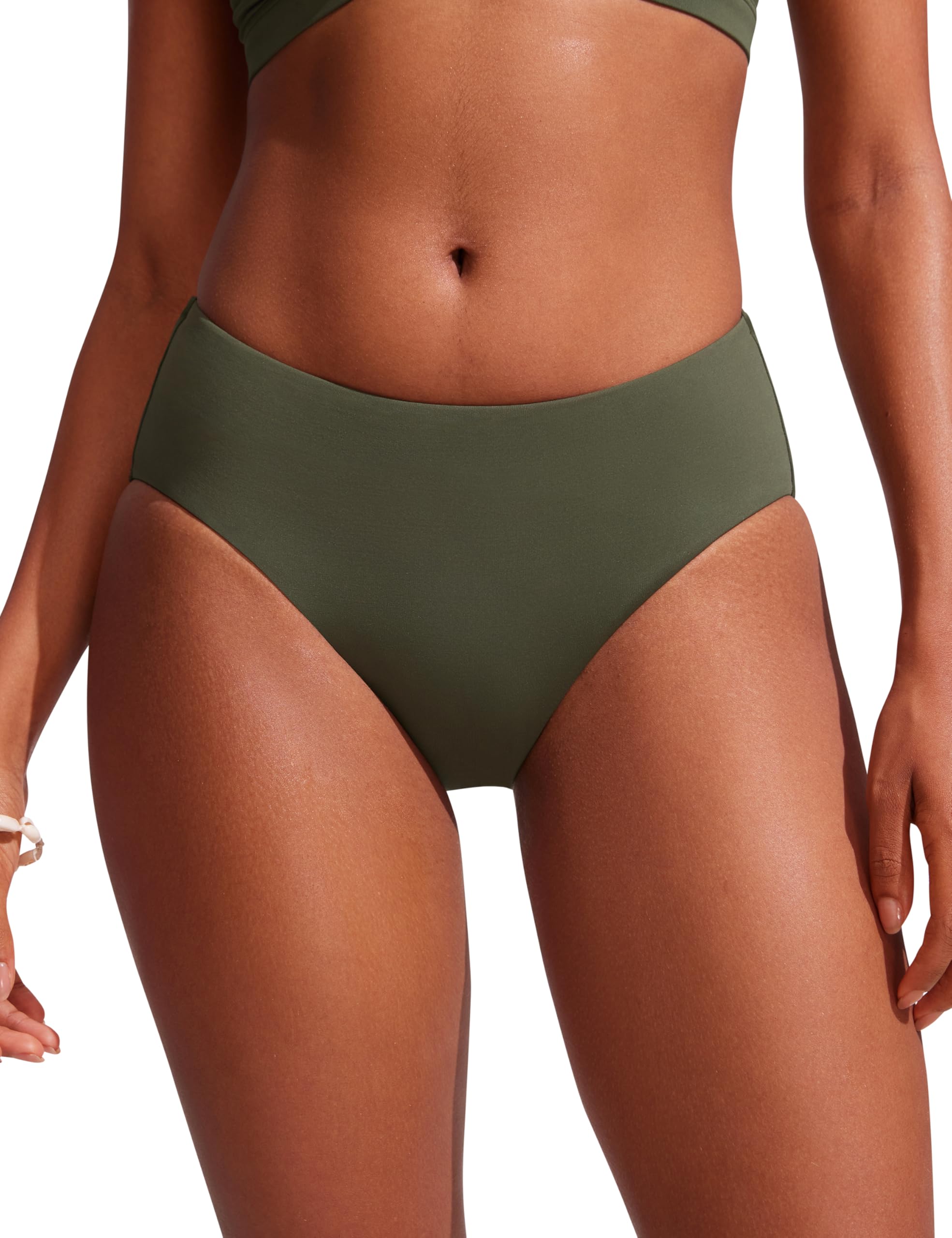 CRZ YOGA Bikini Bottoms for Women Mid Rise Full