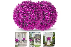 DANF FLAG DANF 2 Pack Boxwood Balls 16 Inch, Artificial Plant Topiary Ball 8 Layers Leaves, Faux Round Boxwood Plants for Patio Backyard Garden Wedding Party Decor (Rose).