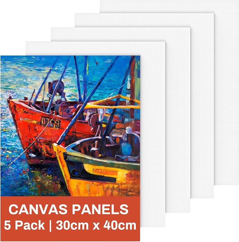 Koncci Canvas for Painting 30x40 cm 5 Pack Acid-Free Cotton Canvas Board