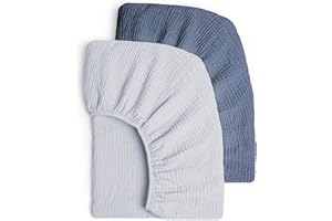Lulumoon Muslin Crib Sheet Fitted Crib Mattress Sheet for Boys and Girls, 28"x 52"