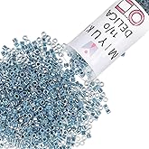 Miyuki Delica Seed Beads – Size 11/0 (1.6 mm), DB0058, Lined Light Blue AB, 7.2 g, Approx. 1440 Beads, Made in Japan