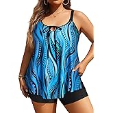 Daci Women Plus Size Tankini Swimsuit - 2 Piece Flowy Plus Size Bathing Suits and Shorts with Pockets 2026