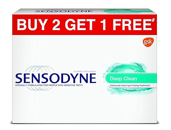 Sensodyne Deep Clean 70 g 2+1 Offer Pack