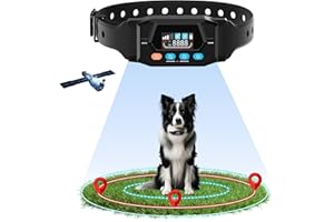 PUPKIDS GPS Wireless Dog Fence, 33-9999 Yards Electric Fence for Dogs Perimeter Dog Collar with 3 Warning Modes, Rechargeable Pet Containment System Wireless Fence for Outdoor Use