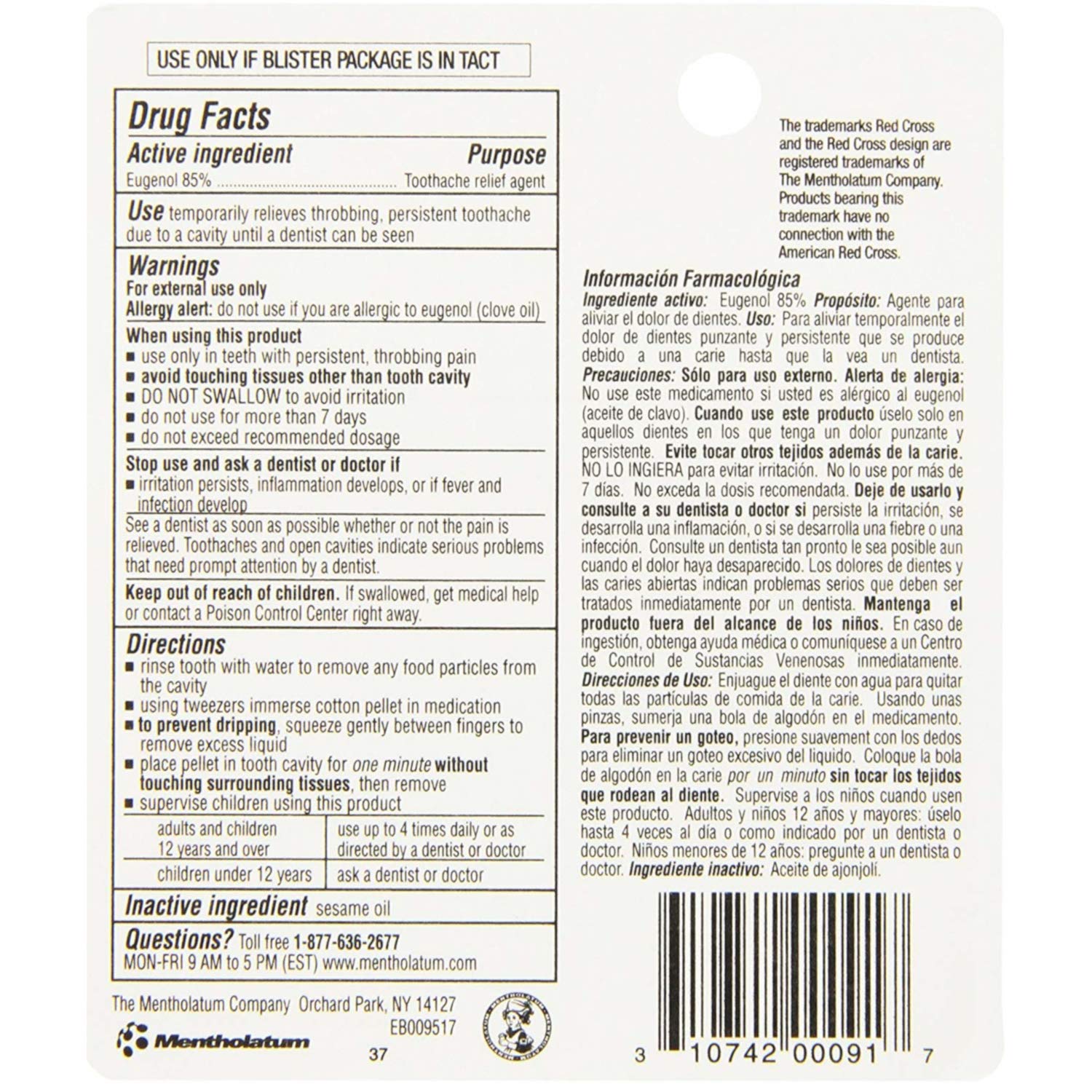 Red Cross Toothache Complete Medication Kit 0.12 oz (Pack of 3) : Beauty