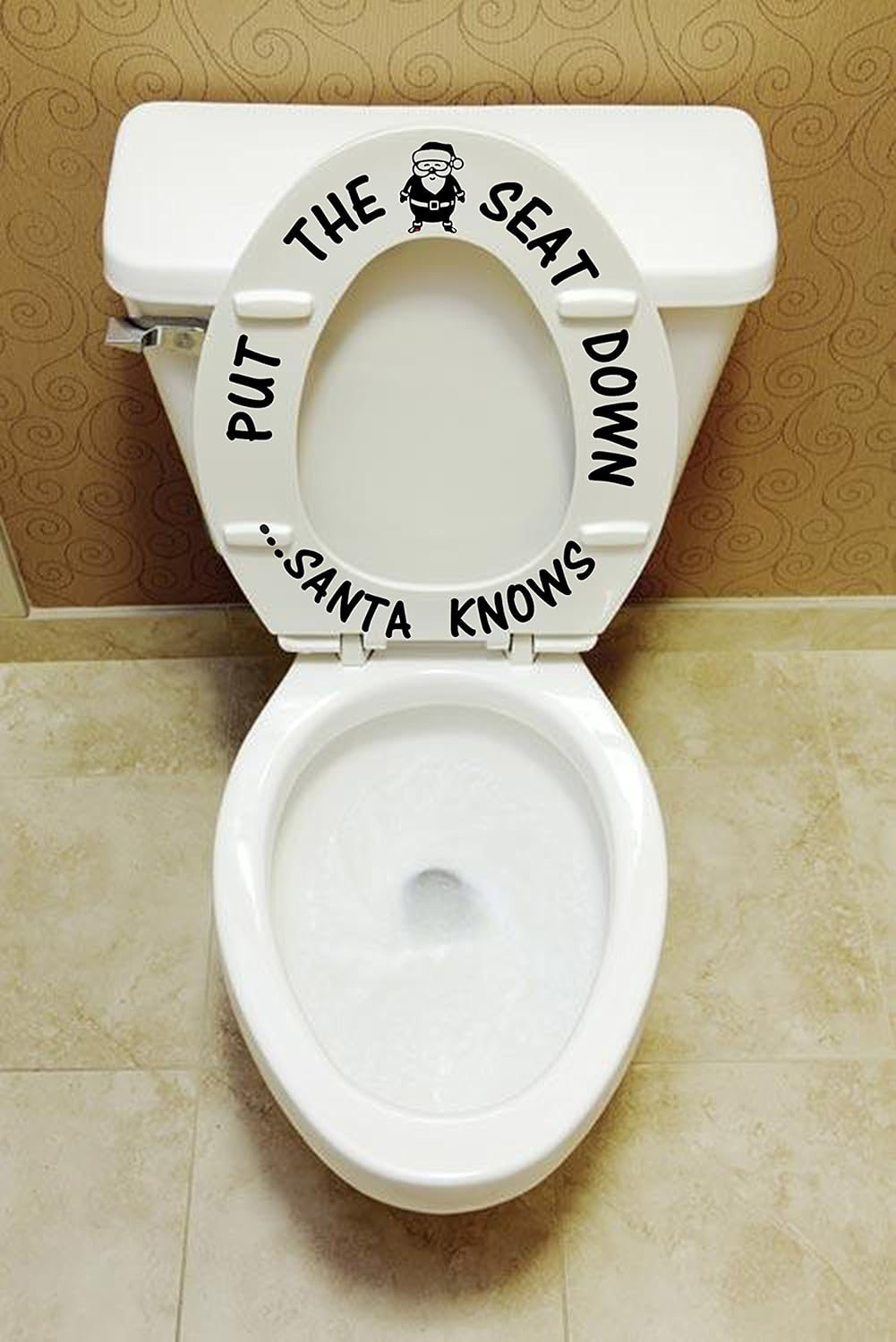 Amazon Com Santa Toilet Seat Decals Put The Seat Down Santa