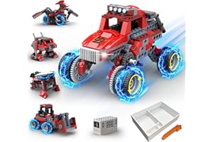 Apitor Robot B STEM Toys for Boys Age 6-12, 8 in 1 Electric Monster Truck Car Building Kit, DIY Science Educational Toys, Chr