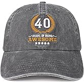 InnoBeta Gifts for 40th Birthday Embroidered Cap, for Men, Adjustable Hat for Birthday & Christmas Grey