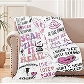 Absacie Sonographer Gifts Blanket, Ultrasound Tech Student Gifts, Sonographer Soft Throw Blanket 60"X50"