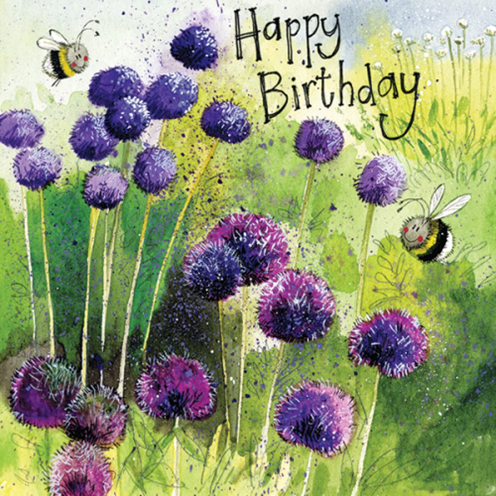 Alex Clark Alliums Bees Birthday Card