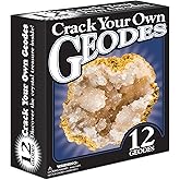 Blue Marble Break Open 12 Geodes – Geode Kit with 12 Premium, Break Your Own Geodes Filled with Crystals, Geology Gifts, Science Toys, Earth Science Kit, Crystals for Kids, Fun Stuff for Kids