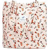 Corduroy Tote Bag Cute Tote Bags for Women Shoulder Bag with Inner Pocket for Work Beach Travel and Shopping Grocery