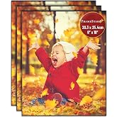 8x10 Picture Frames - Black, 3 Pack - Modern Style, Harmony Collection | FrameStarr photo frame set, shatterproof tempered glass cover sheet, front-loading contemporary style, tabletop or wall mount