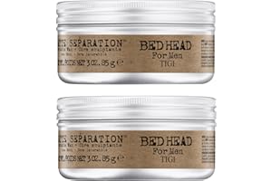 TIGI Bed Head for Men Matte Separation Workable Wax - Use for Strong Hold - For Men's Hairstyles - Use on Damp or Dry Hair - Premium Strong Hold Hair Wax - 3 oz (2 Pack)