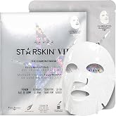 STARSKIN - Premium Korean Skin Care Bio-Cellulose Face Mask - Formulated with Fermented, Vitamin-Rich Coconut Juice - Soaked in Creamy Serum infused with Diamond Dust and Rare Botanicals - 40g, 1.4 Oz