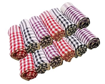 KAIRA Cotton Cleaning Dusting Cloth Table Napkin Multipurpose Kitchen Towel (Multi-coloured)