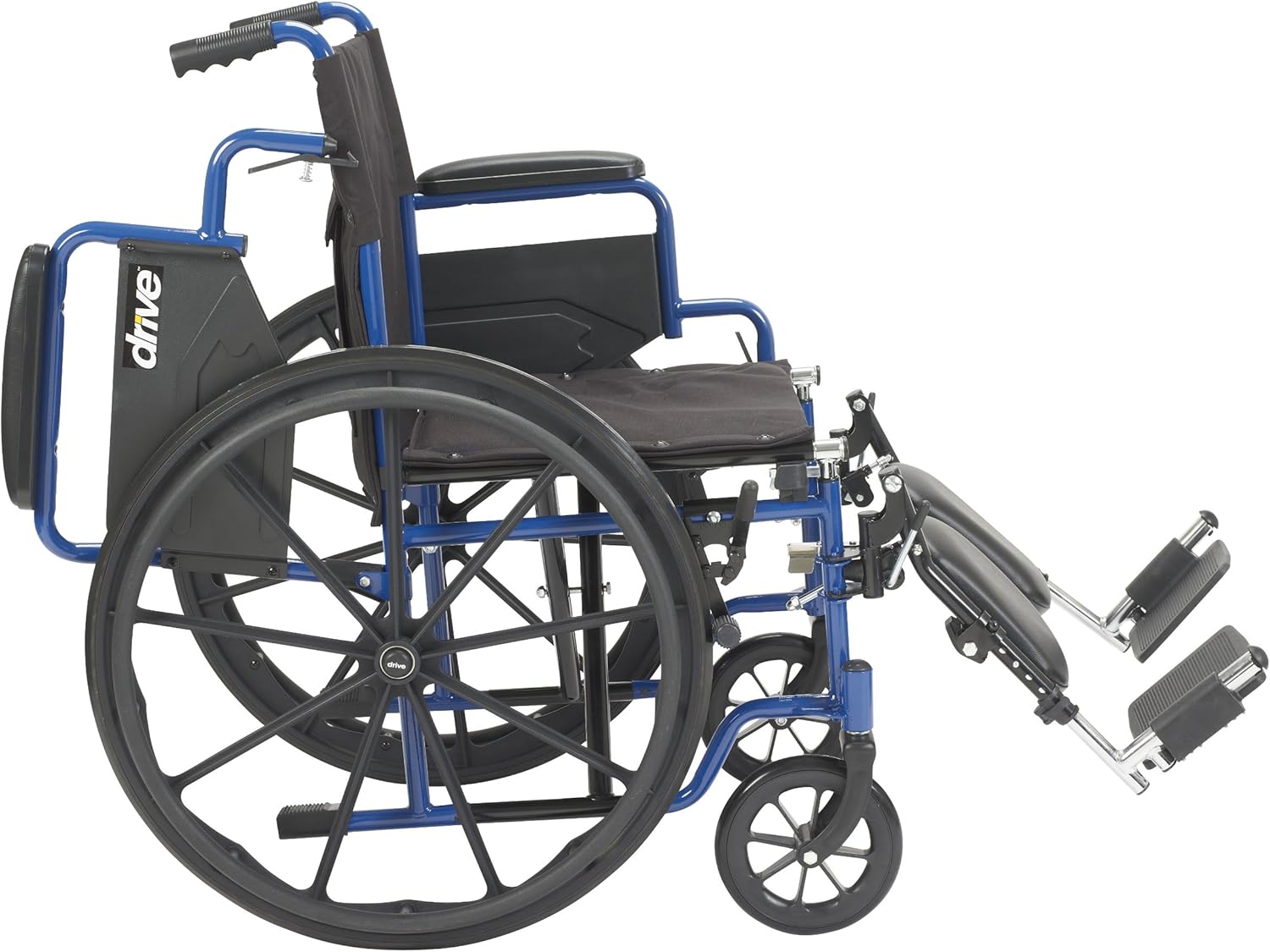 Drive Medical Blue Streak Wheelchair with Flip Back Desk Arms, Elevating Leg Rests, 18 Inch Seat: Health & Personal Care