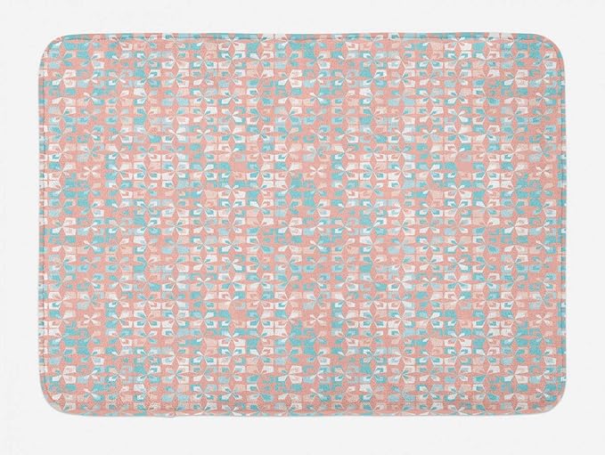 FancyPRINT Erröten rosa Badematte, abstrakte Florale inspirierte