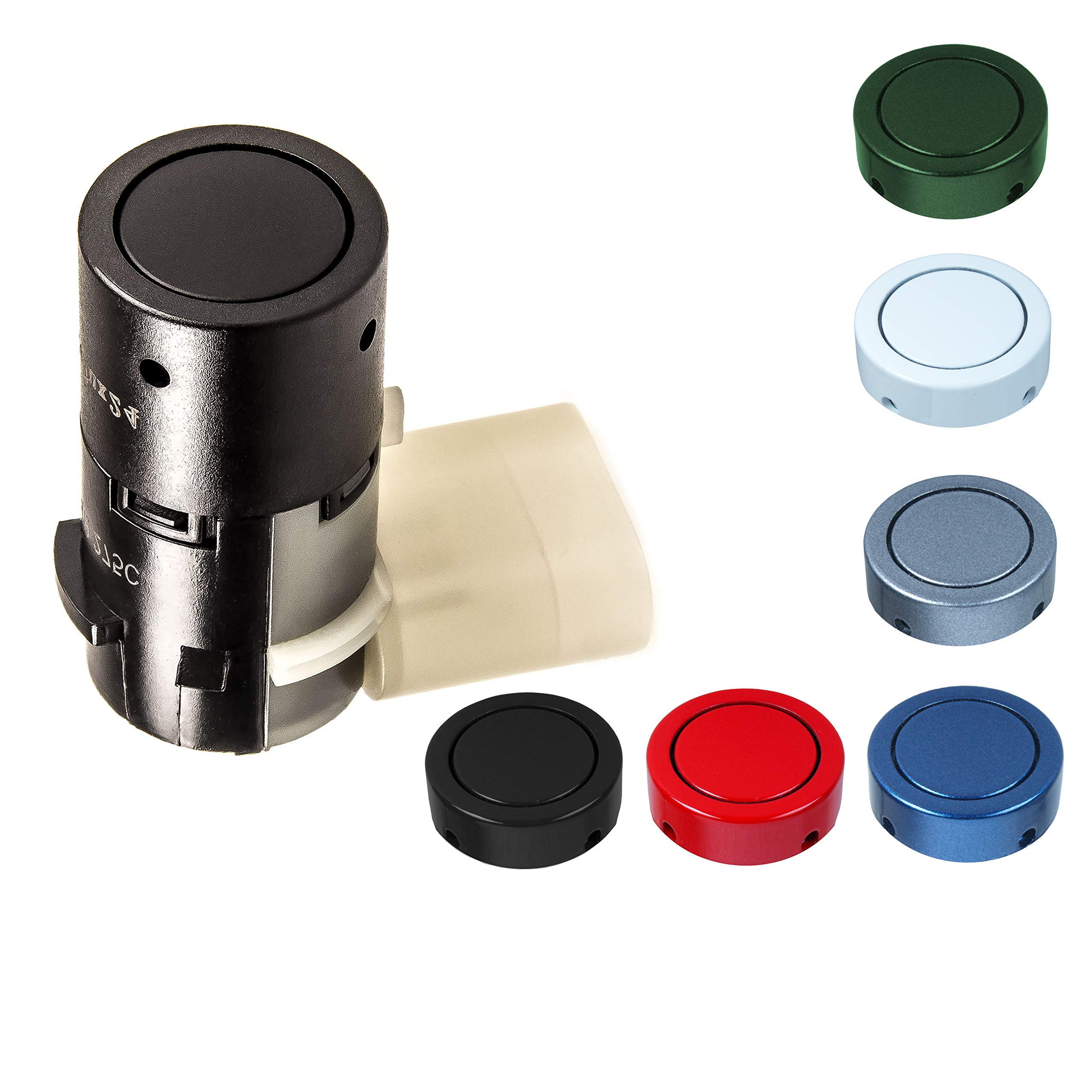 Parking sensor PDC in car colour suitable for VW Polo 9n 9n3 front rear 7H0 919 275 C (reflective silver - LA7W)