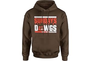 Wishful Inking Sundays Are For My Dawgs Novelty Unisex Adult Hoodie Sweatshirt Vintage Cle Sports City, Made in America!