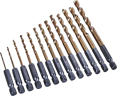 Amtech 13pc 6.25mm 1/4" HSS Titanium Drill Bit Set 1.5-6.5mm
