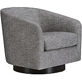 CHITA Swivel Accent Chair Armchair, Round Barrel Chair in Fabric for Living Room Bedroom, Pebble Grey
