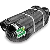 Flex-Drain 51110 Flexible/Expandable Landscaping Drain Pipe, Solid, 4-Inch by 25-Feet